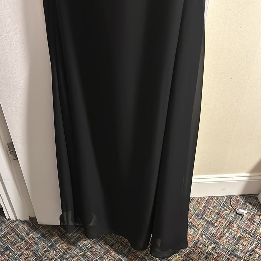 Birdy grey black chiffon dress size large - Picture 2 of 5